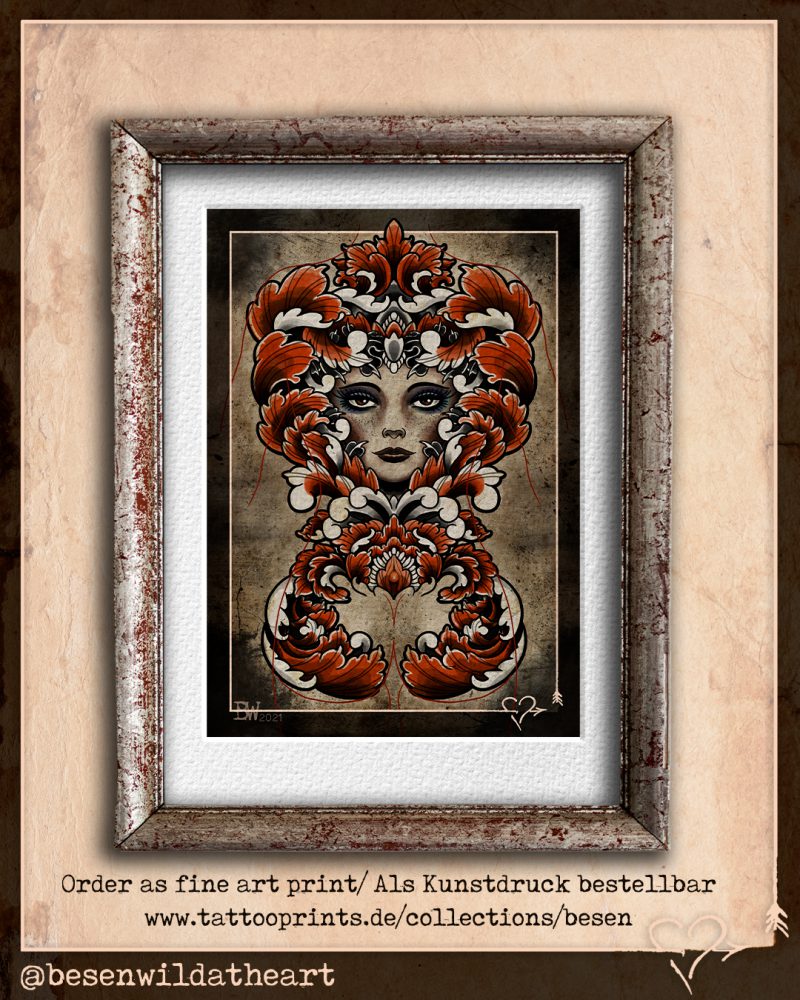 Woman Portrait with flowers Blumen